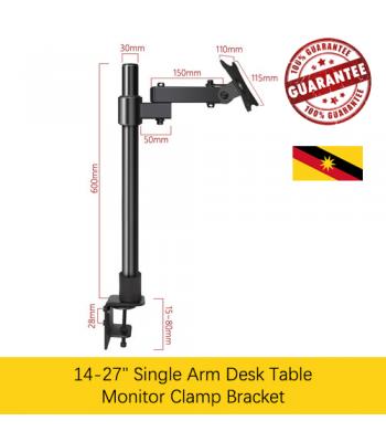14-27" Single Arm Desk Table  Monitor Clamp Bracket